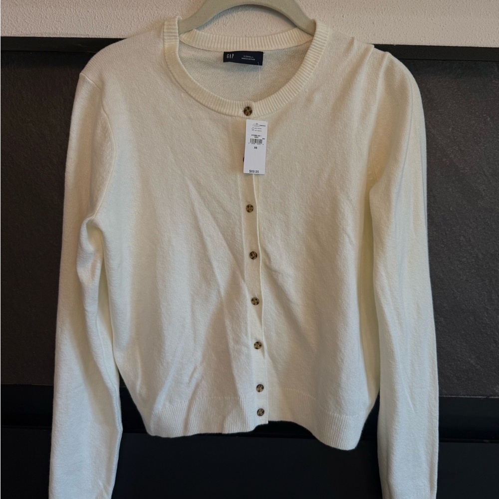 GAP Ivory Button-Up Sweater